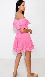 Load image into Gallery viewer, VIENA SMOKING DRESS WHITE
