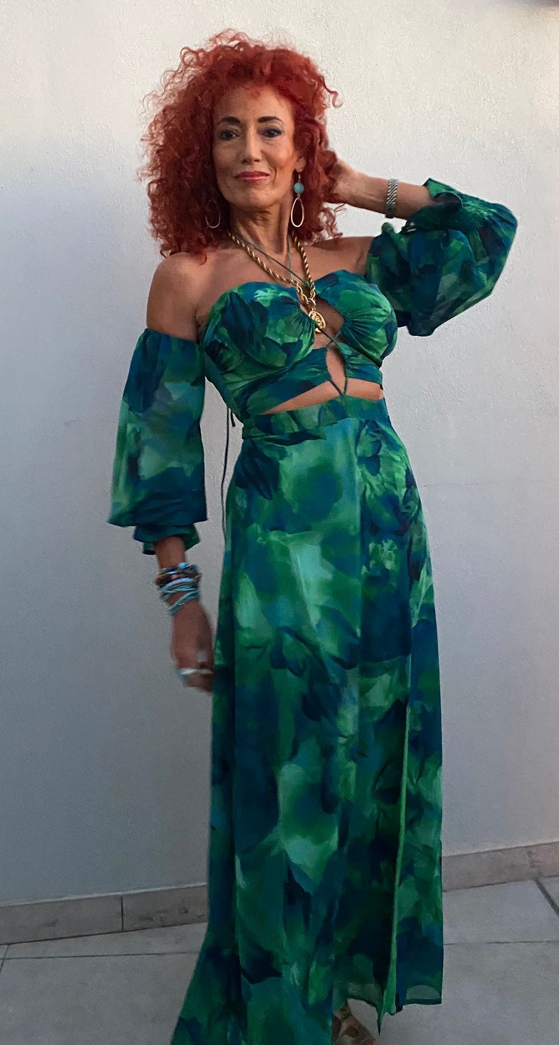 KARMA MAXI DRESS - GREEN FLORAL