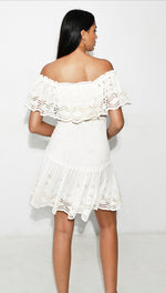 Load image into Gallery viewer, VIENA SMOKING DRESS WHITE
