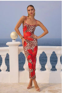 VICTORIA MIDI DRESS - LEOPARD FLORAL