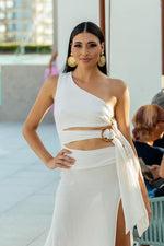 Load image into Gallery viewer, CRINKLE CUT OUT RING DRESS
