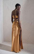 Maxi layered tied up skirt