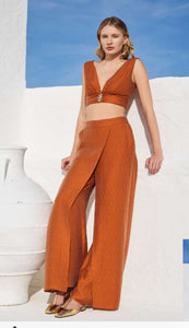 Folded Trousers satin jacquard gauze
