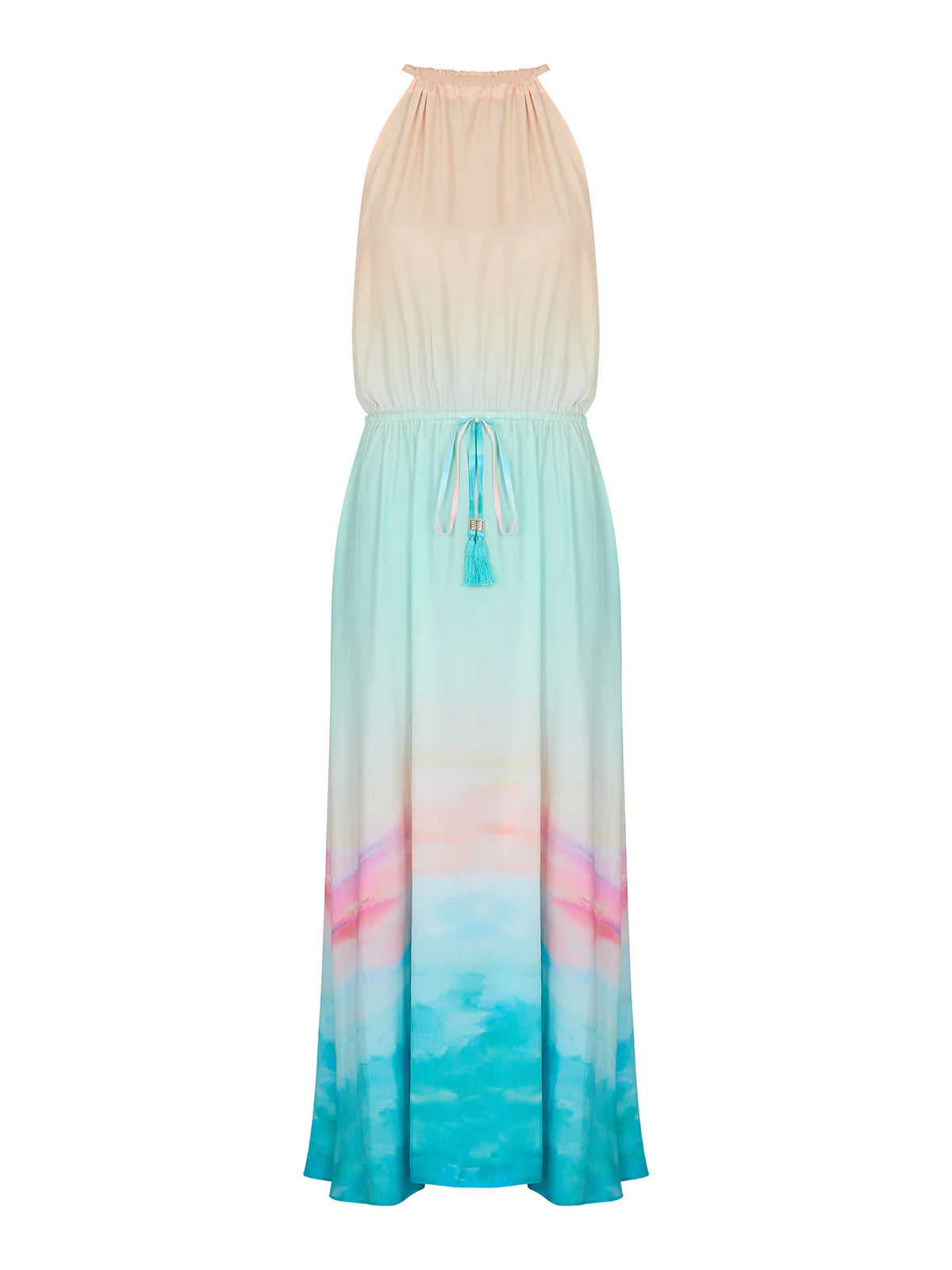 PELOSA DRESS OCEAN SCENE PRINT