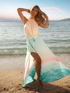 PELOSA DRESS OCEAN SCENE PRINT