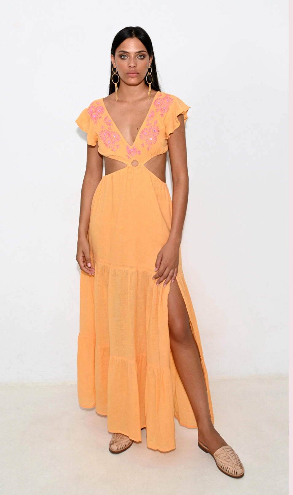 Niza long dress orange
