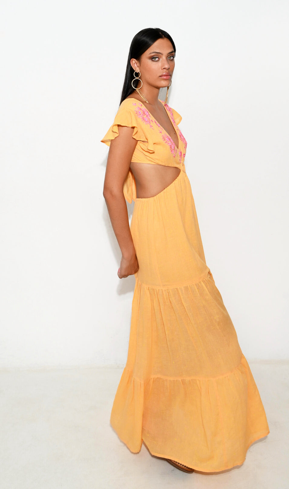 Niza long dress orange