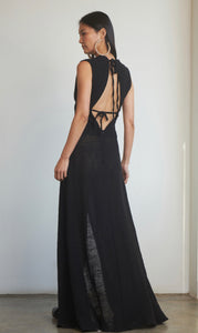 GAUZE MAXI "V" DRESS