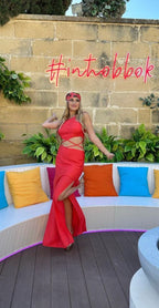 LONG CUT-OUT DRESS