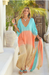 Kaftan Laurie Sunny Days Turquoise Orange