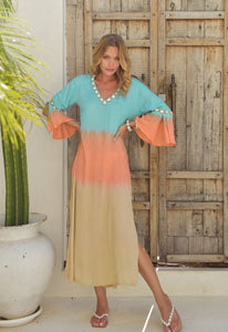 Kaftan Antibes Sunny Days Turquoise Orange