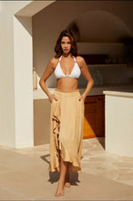 Load image into Gallery viewer, Kate front split maxi skirt Gold
