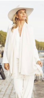 Load image into Gallery viewer, Pearl White Oversized Cashmere Shawl
