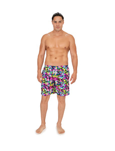 Neon marble men swim trunk