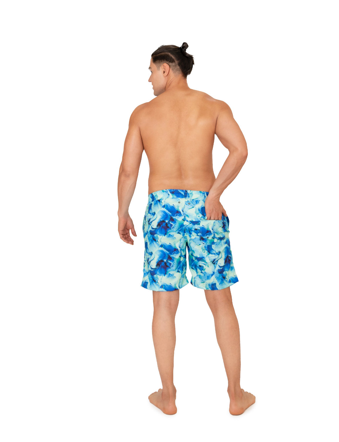 Moonlight mint marble men swim trunk