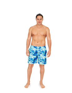 Moonlight mint marble men swim trunk