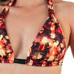 Load image into Gallery viewer, Fenix red marble print bikini top
