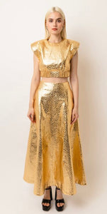 Phoebe Gold Metallic 2 piece Dress