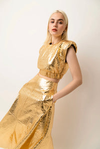 Phoebe Gold Metallic 2 piece Dress