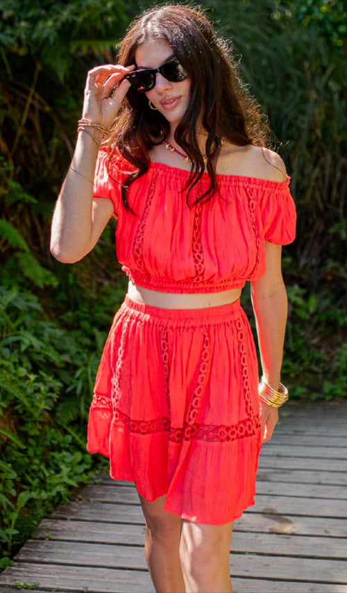 Bonaire Red Skirt  and Top
