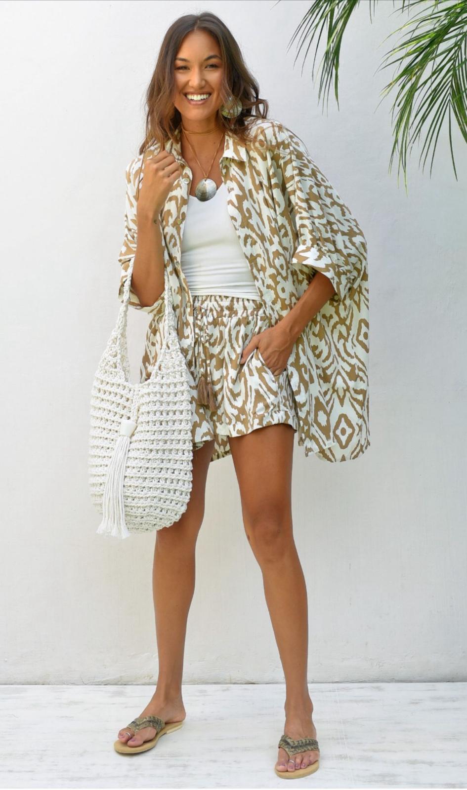 Maya Etnic Brown Shorts