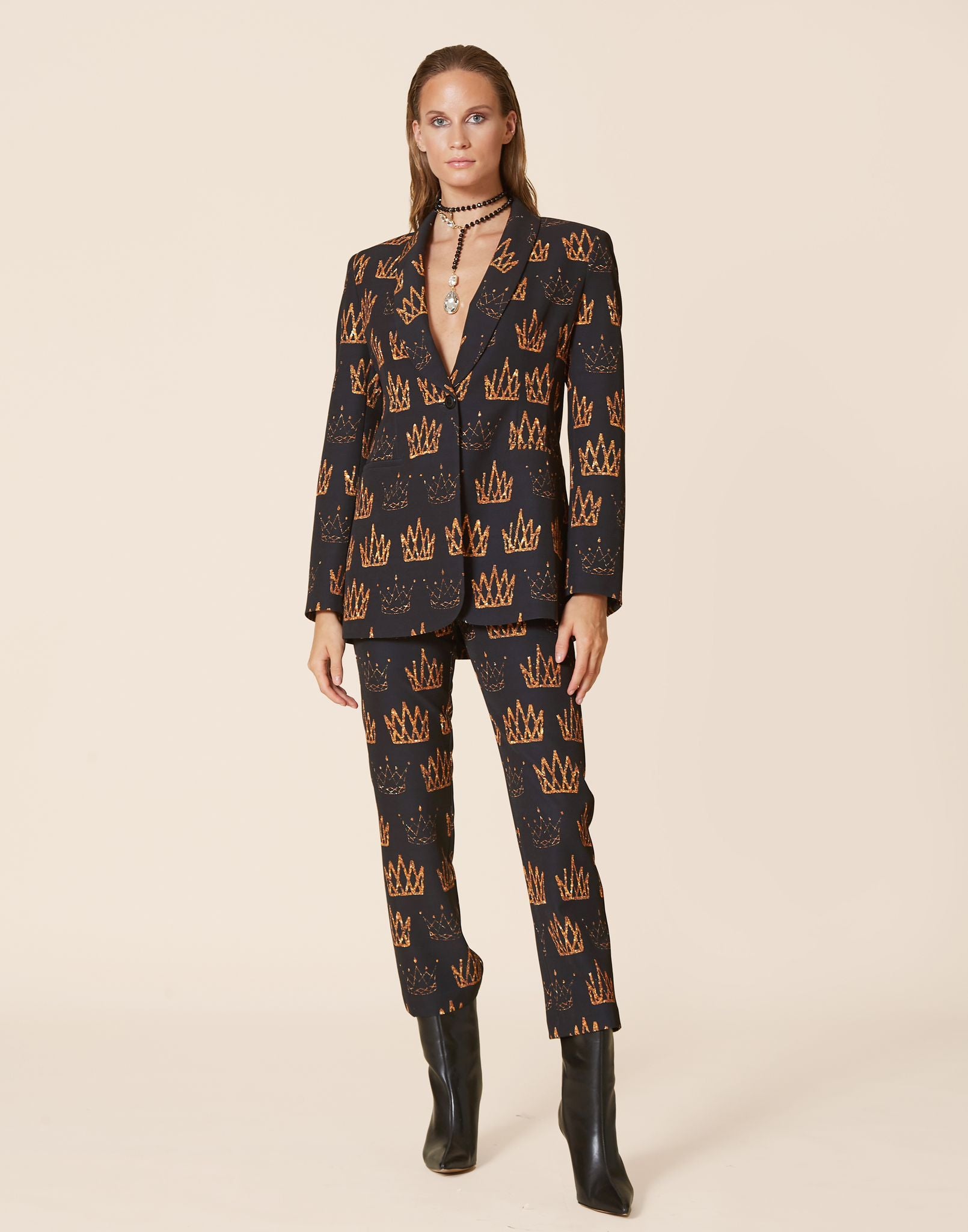 Crown print trousers