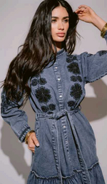 Load image into Gallery viewer, DENIM VESTIDO Short Dress
