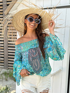 Jessie Off Shoulder Top Aquarius