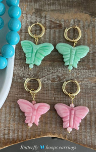 Mother of Pearl butterfly hoops