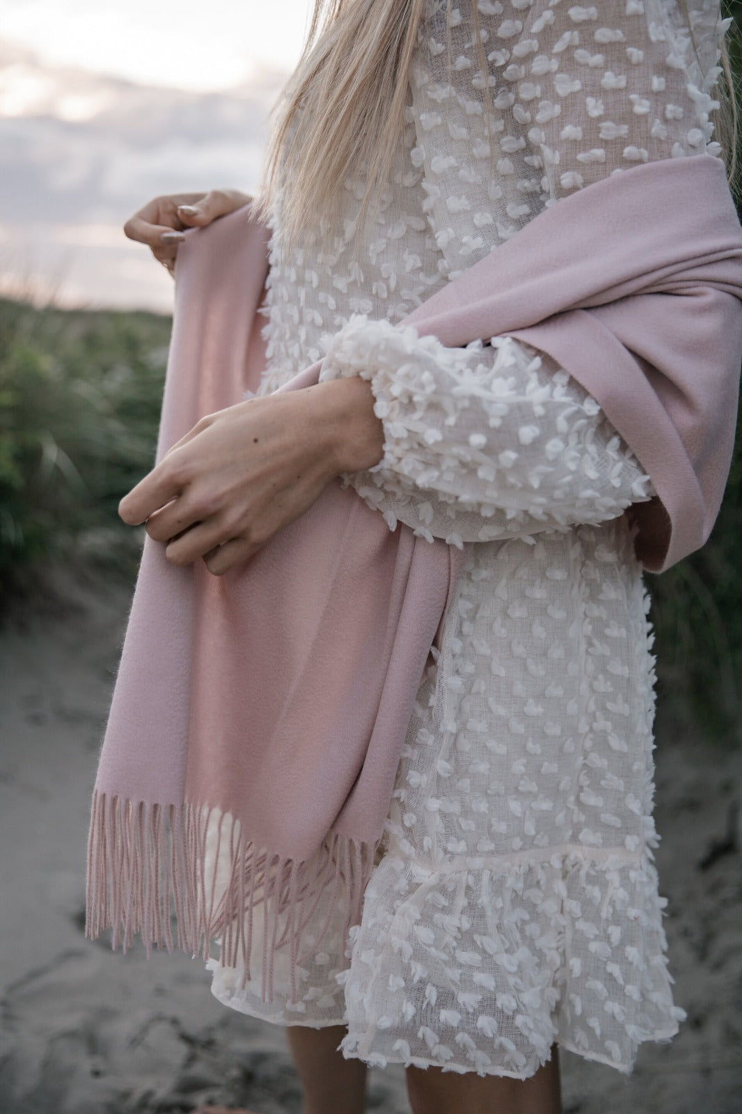 Blushing Pink Oversized Cashmere Shawl