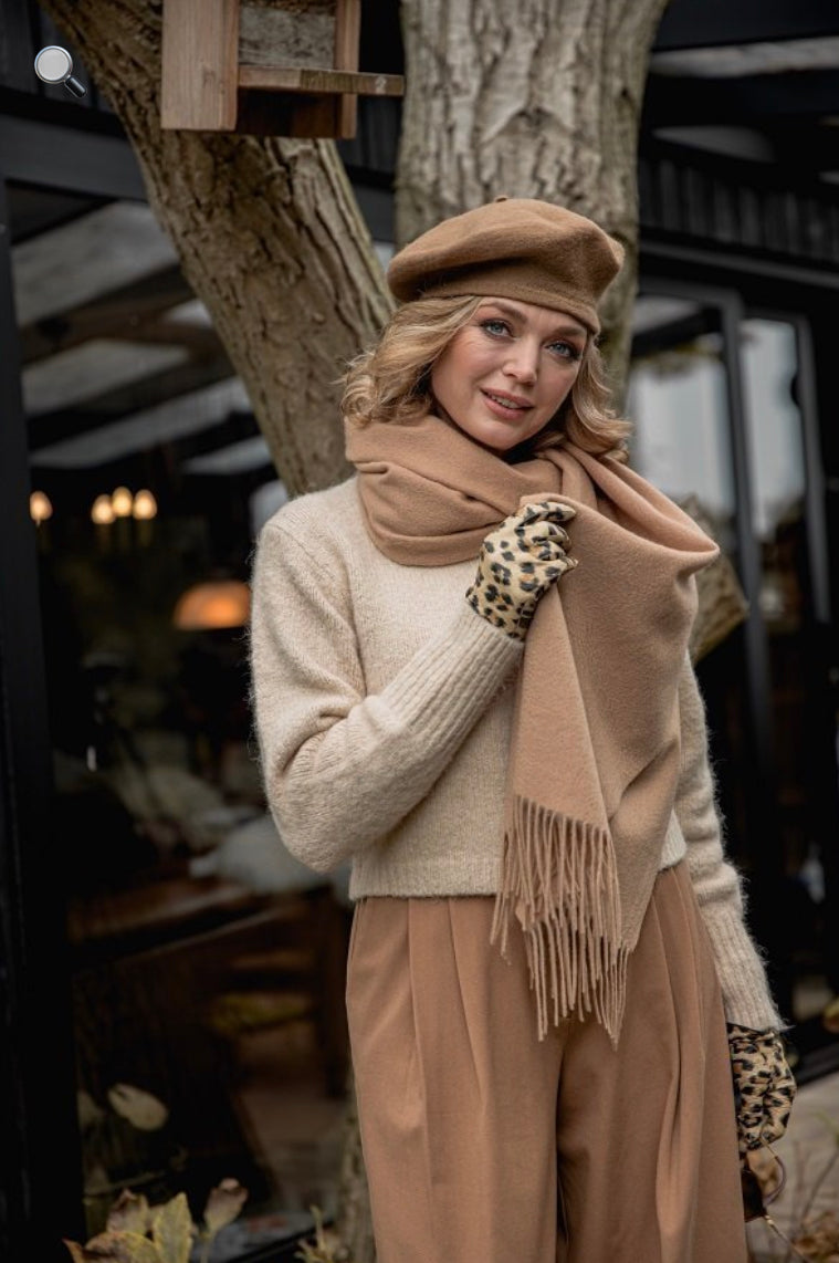 Desert Camel Oversized Cashmere Shawl