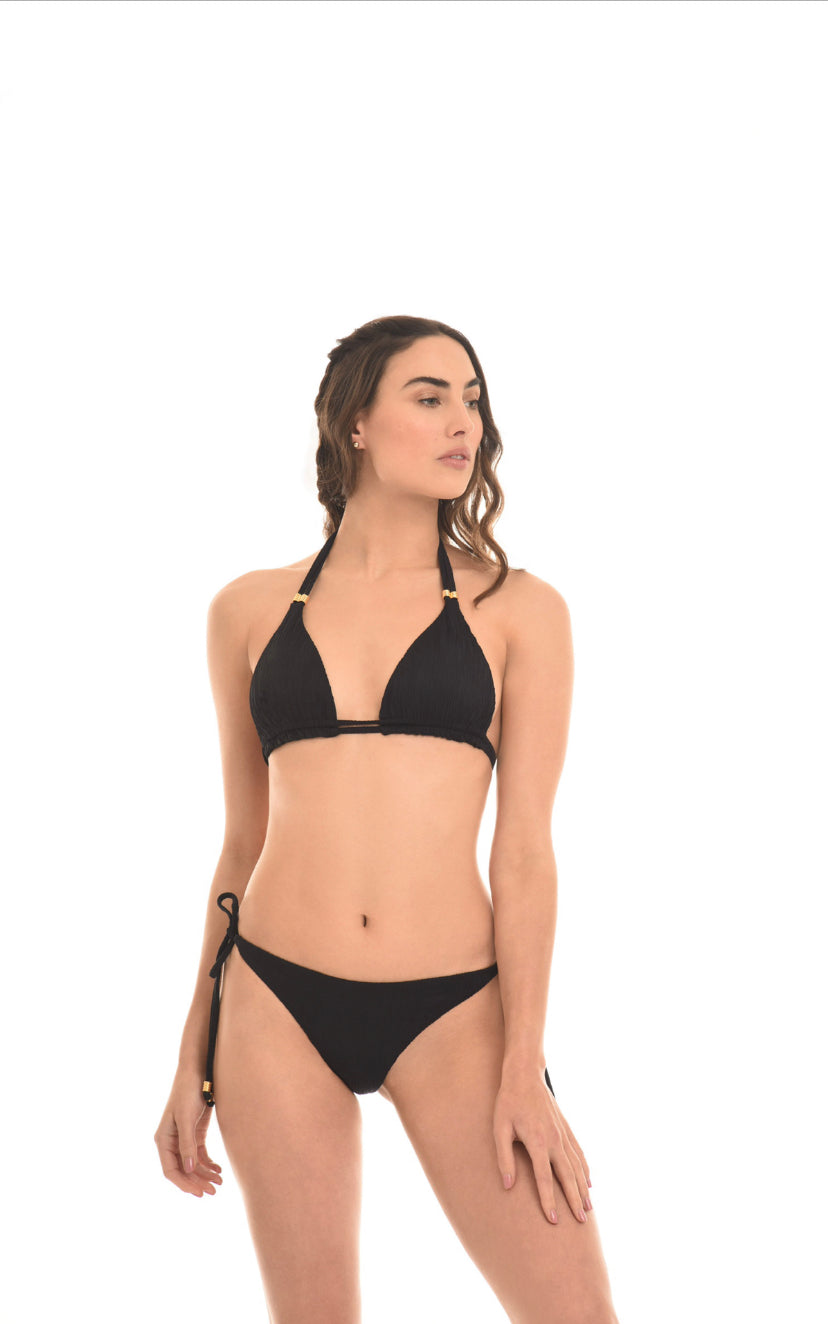 Black ribbed bikini