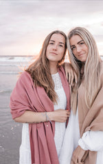 Load image into Gallery viewer, Dark Coral Oversized Cashmere Shawl
