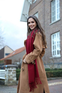 Merlot Red Oversized Cashmere Shawl