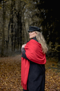 Raspberry Red Oversized Cashmere Shawl