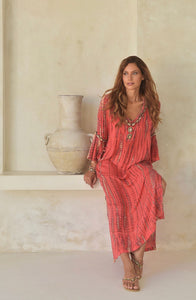 Hot Coral Kaftan